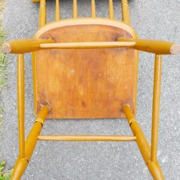 Set of Six 19th C Country Plank Seat Chairs