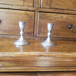 Sterling set of Deco candlesticks