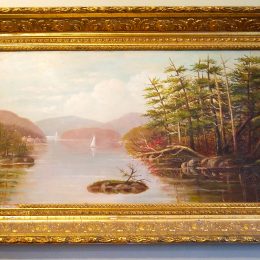19th C. Oil Painting with Gilt Frame